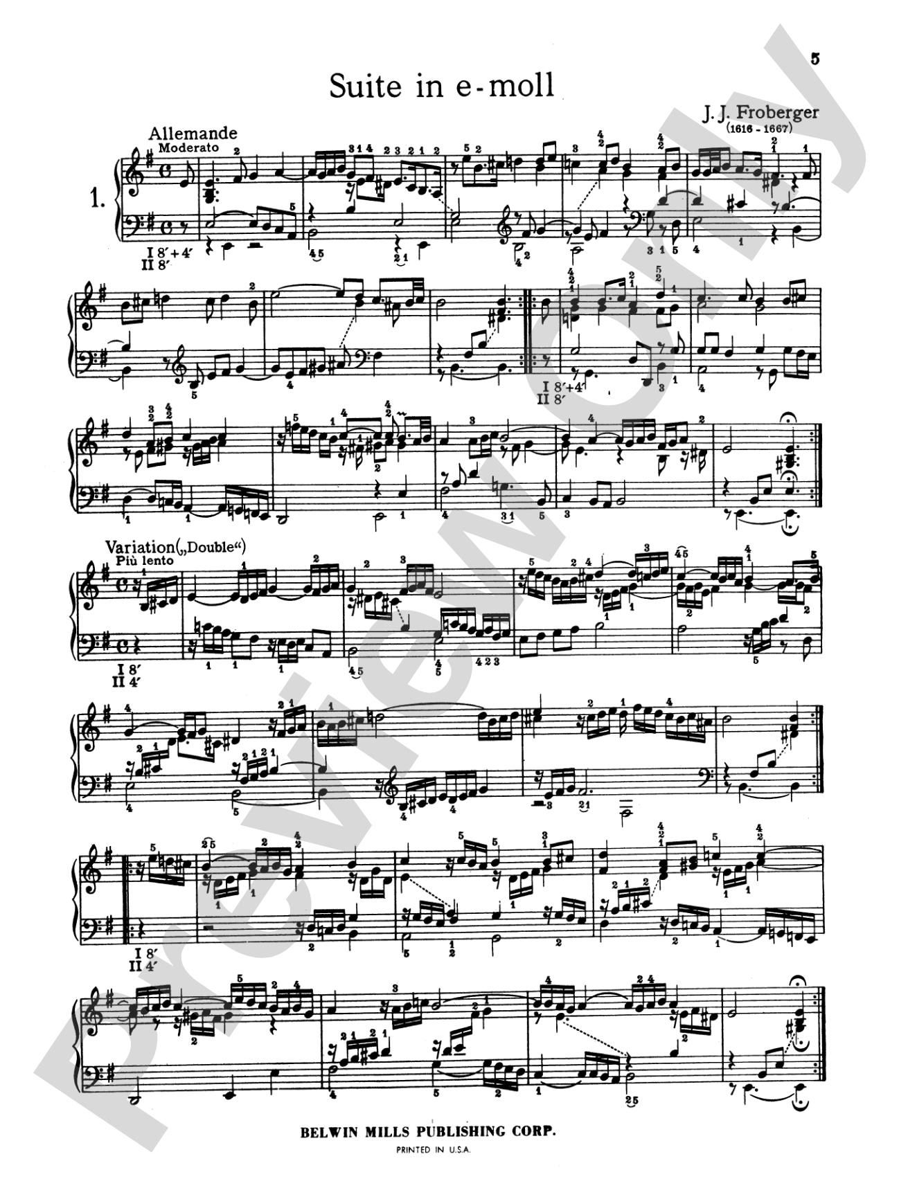 Froberger: Selected Works for Cembalo: Piano Book