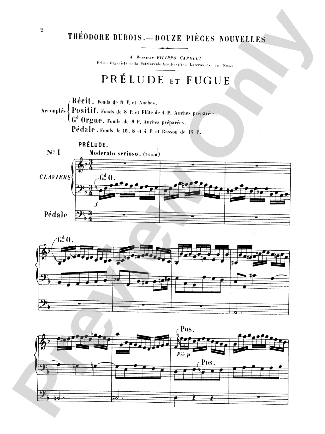 Dubois: Twelve Pieces: Organ Book