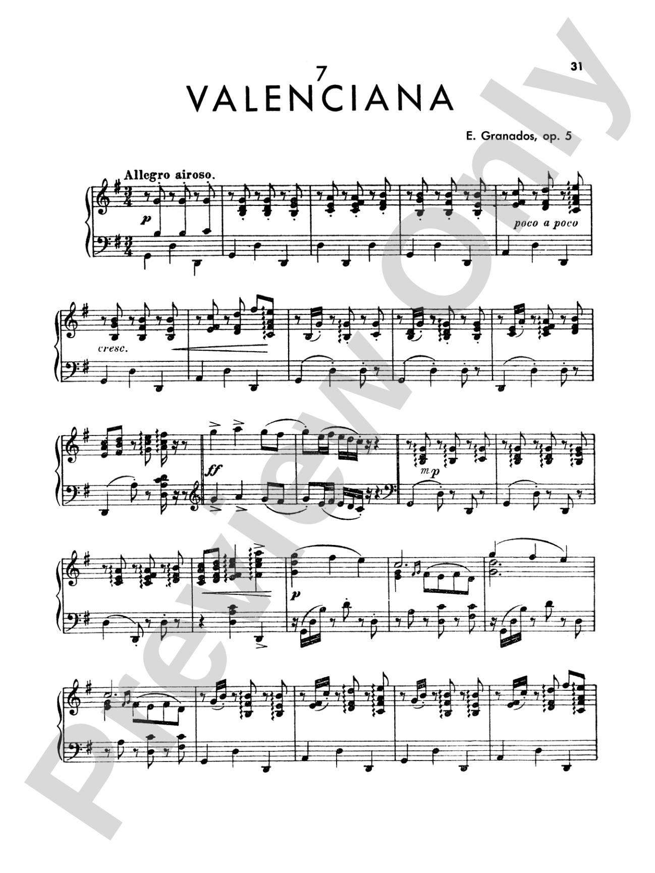 Granados: Twelve Spanish Dances (Volume II): Piano Book