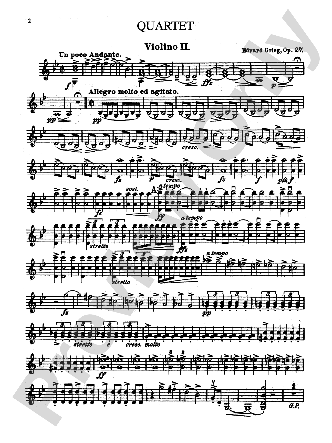 Grieg: String Quartet, Op. 27