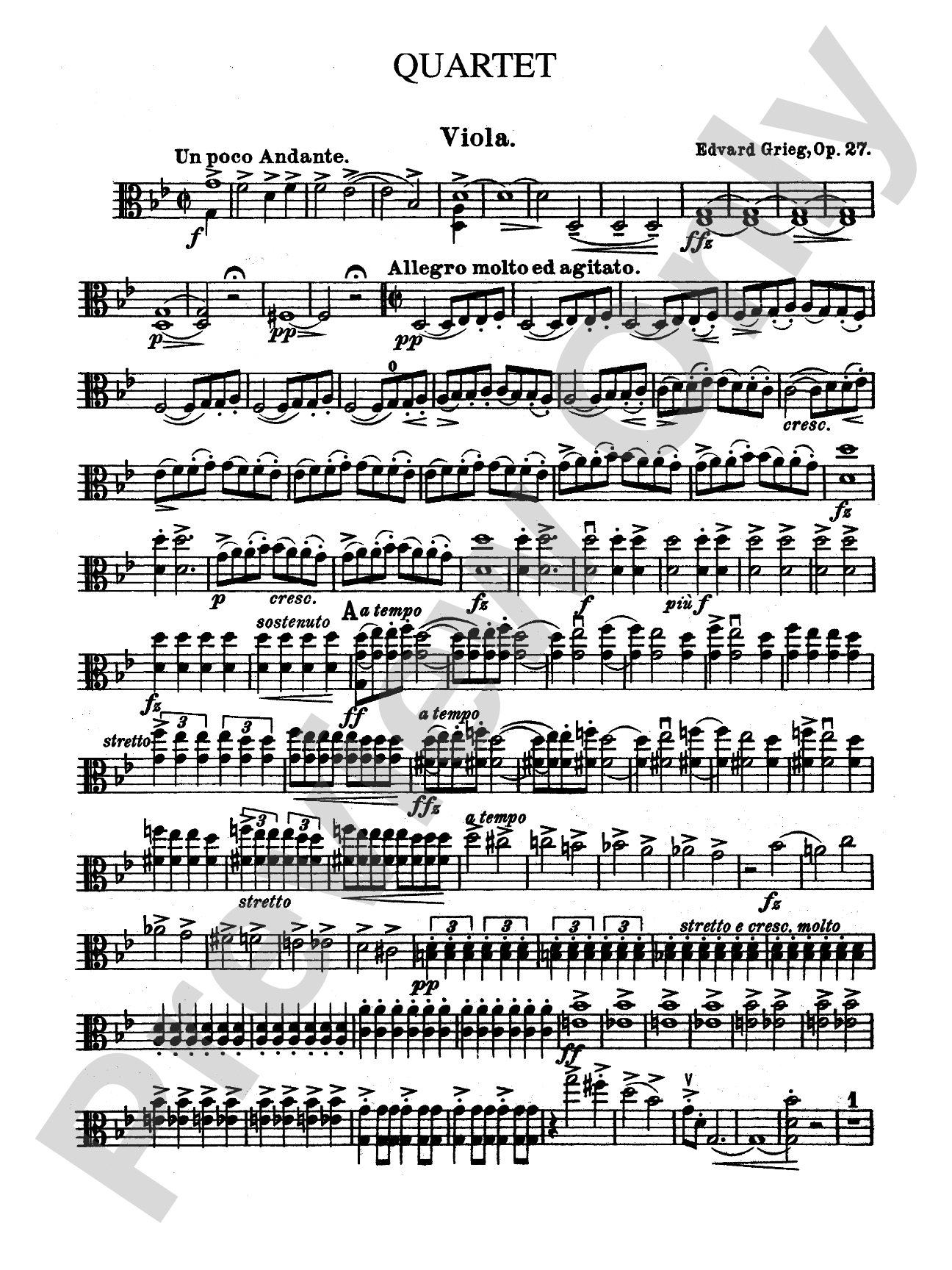 Grieg: String Quartet, Op. 27
