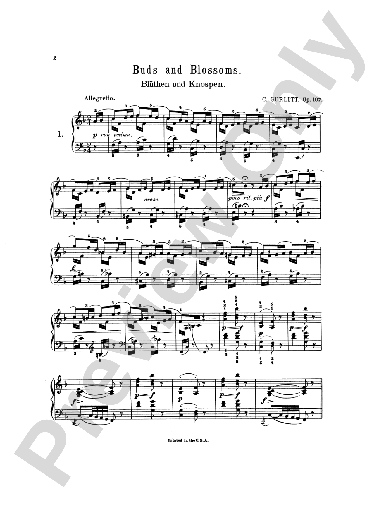 Gurlitt: Buds and Blossoms, Op. 107