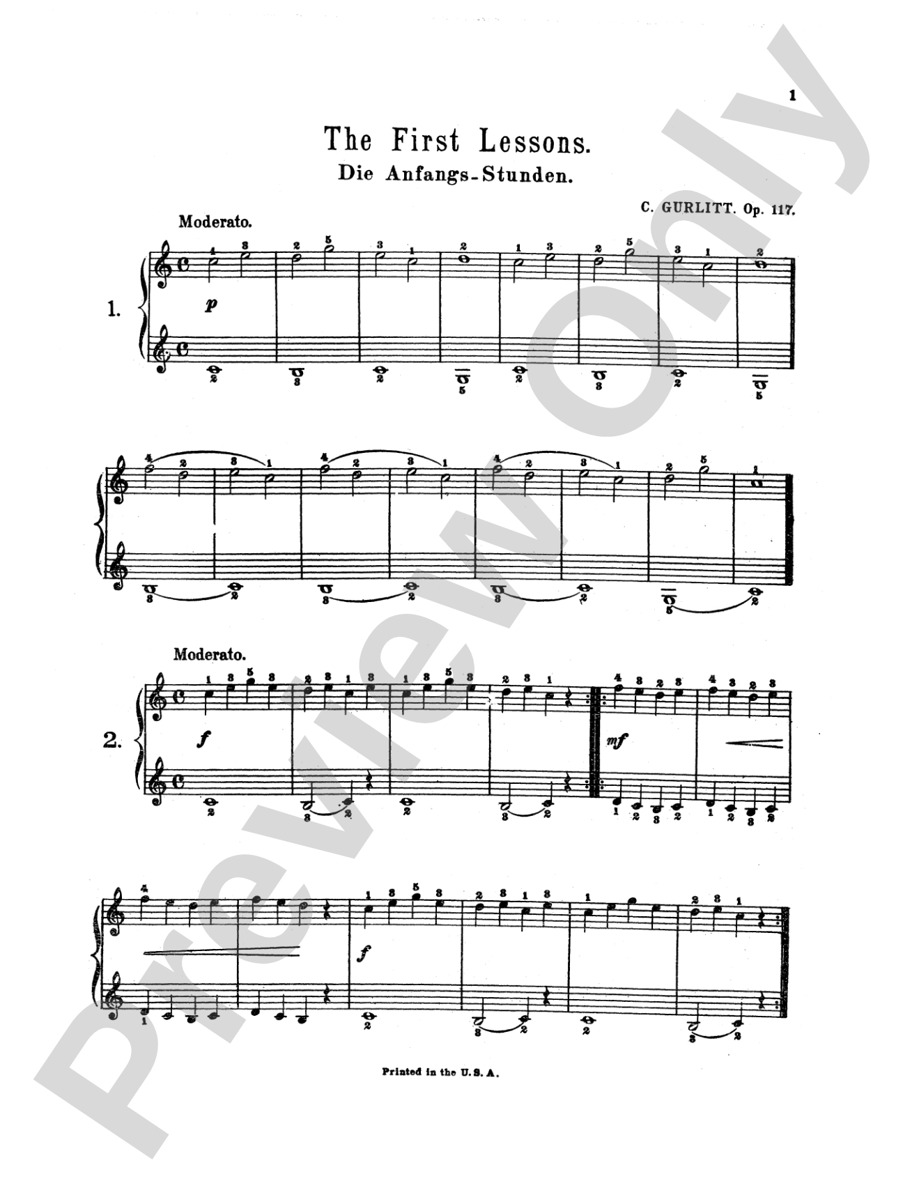 Gurlitt: First Lessons, Op. 117