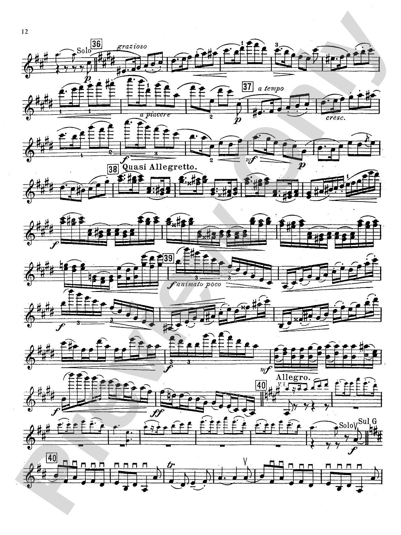 Glazunov: Concerto in A Minor, Op. 82: Violin Book