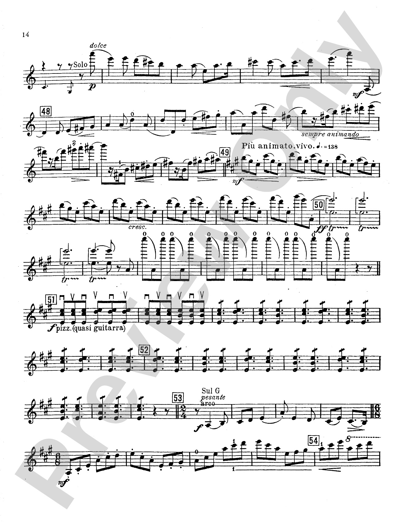 Glazunov: Concerto in A Minor, Op. 82: Violin Book