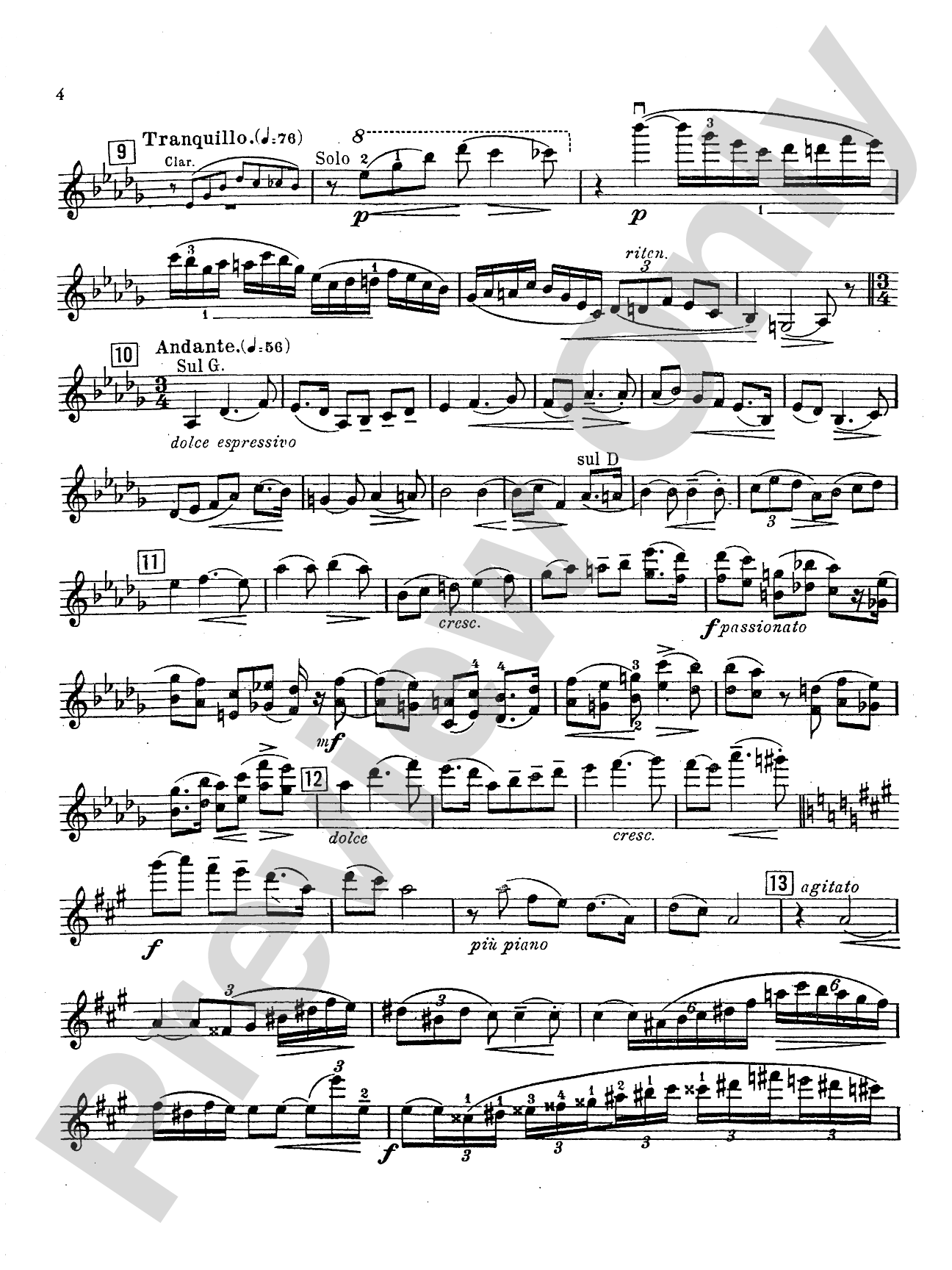 Glazunov: Concerto in A Minor, Op. 82: Violin Book
