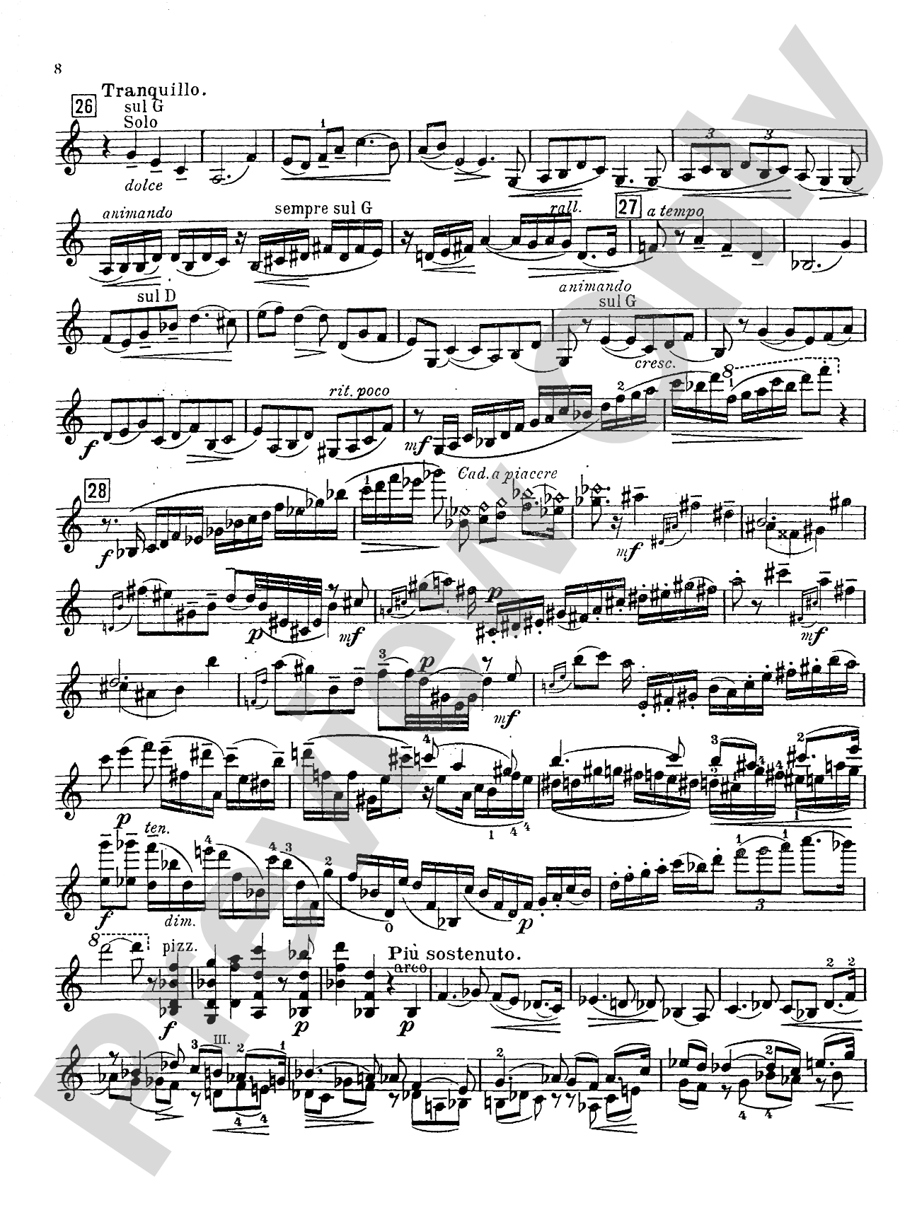 Glazunov: Concerto in A Minor, Op. 82: Violin Book