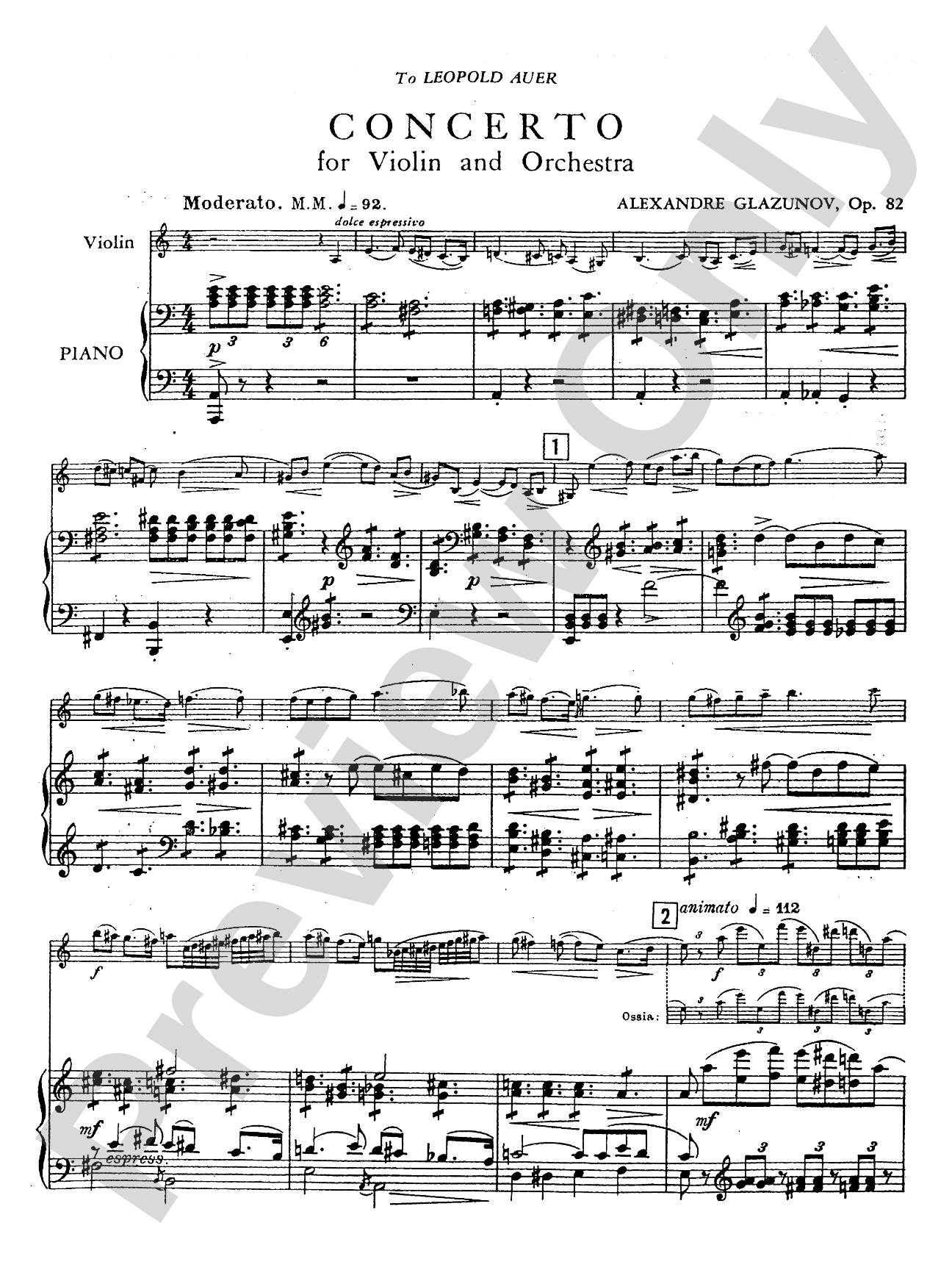 Glazunov: Concerto in A Minor, Op. 82