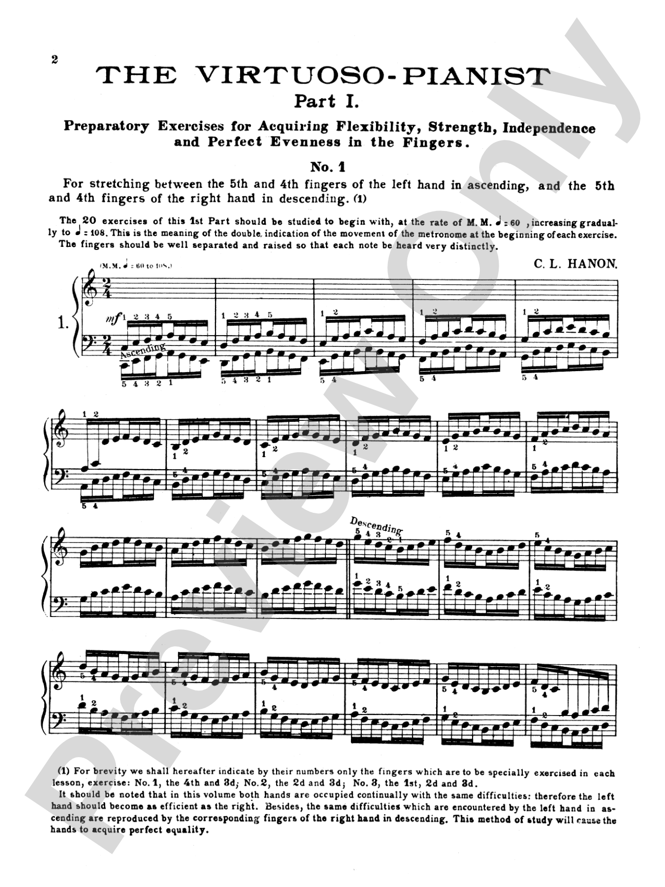 Hanon: The Virtuoso Pianist (Volume I): Piano Book