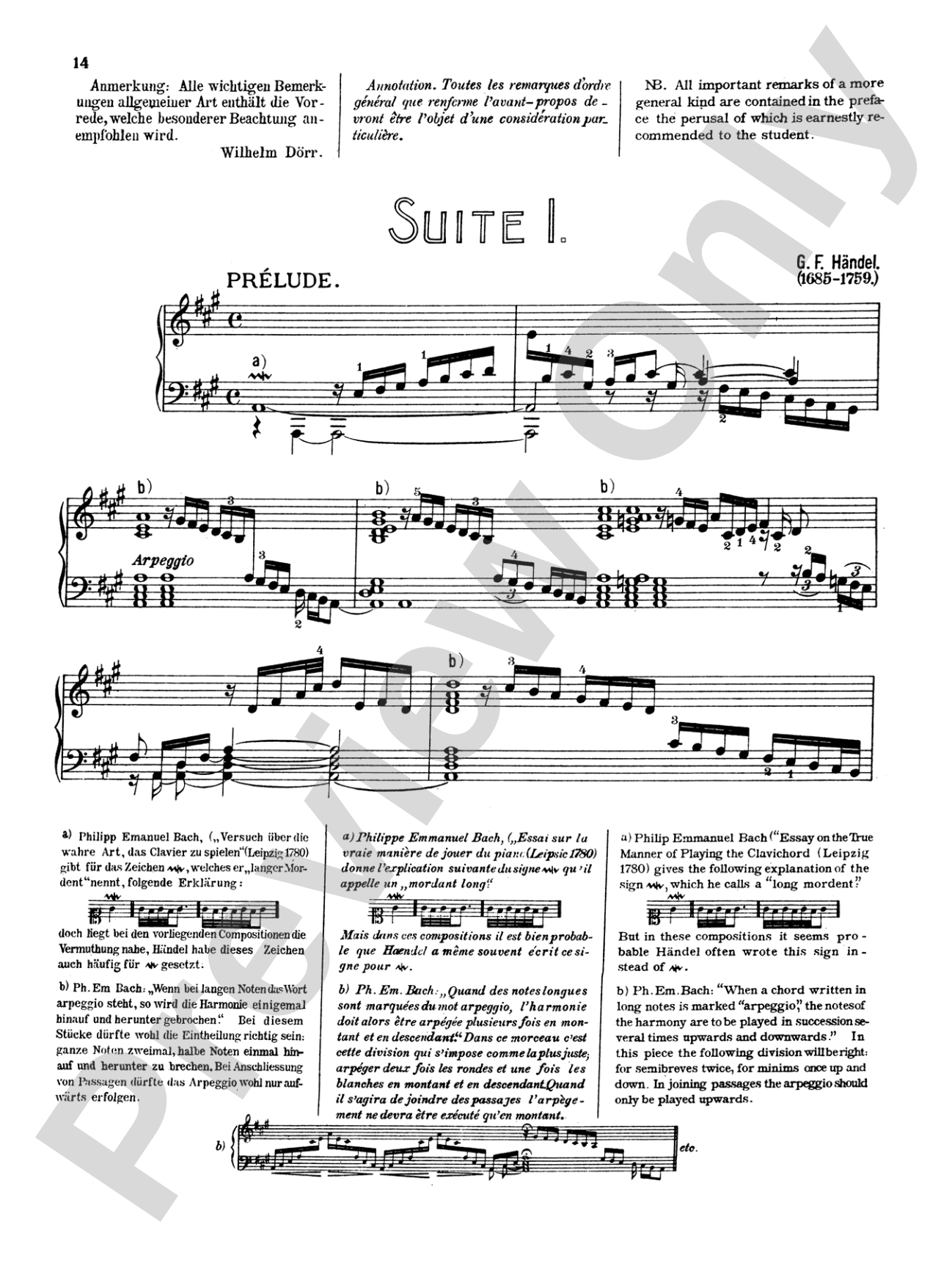 Handel: Suites (Volume I): Piano Book