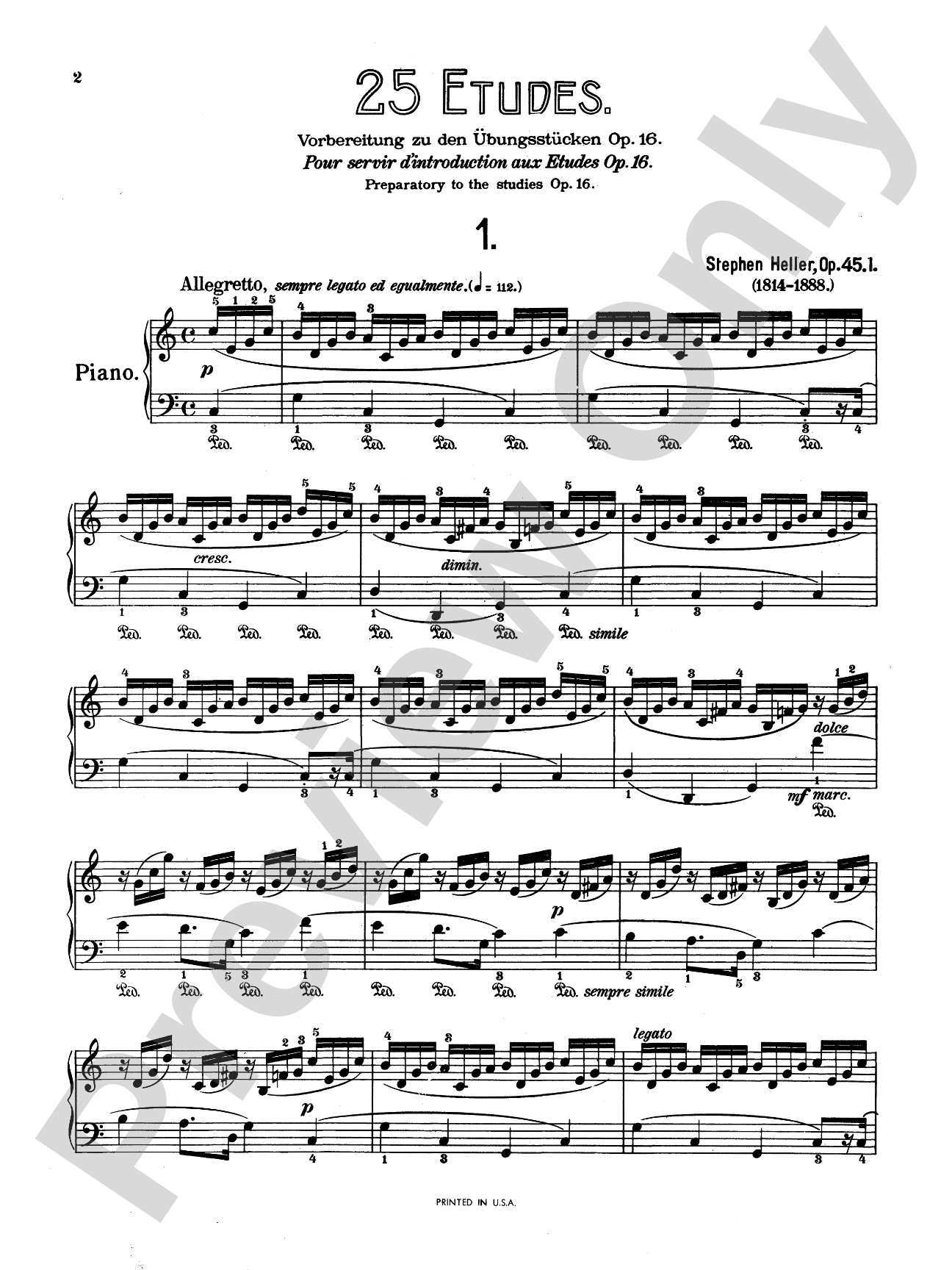 Heller: Twenty-five Melodious Studies, Op. 45