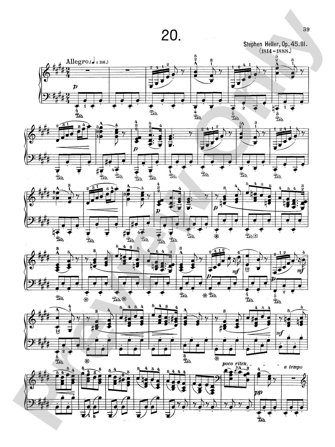 Heller: Twenty-five Melodious Studies, Op. 45
