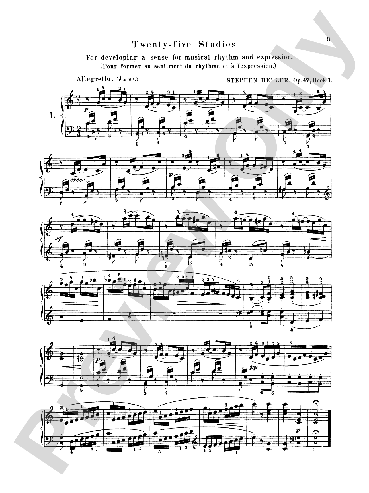 Heller: Twenty-five Studies, Op. 47: Piano Book