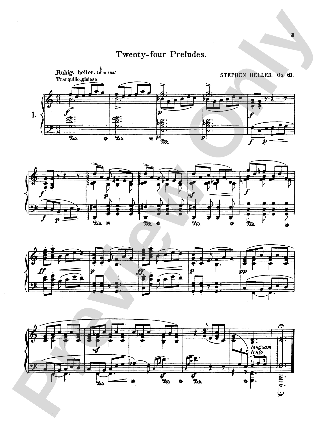 Heller: Twenty-four Preludes, Op. 81: Piano Book