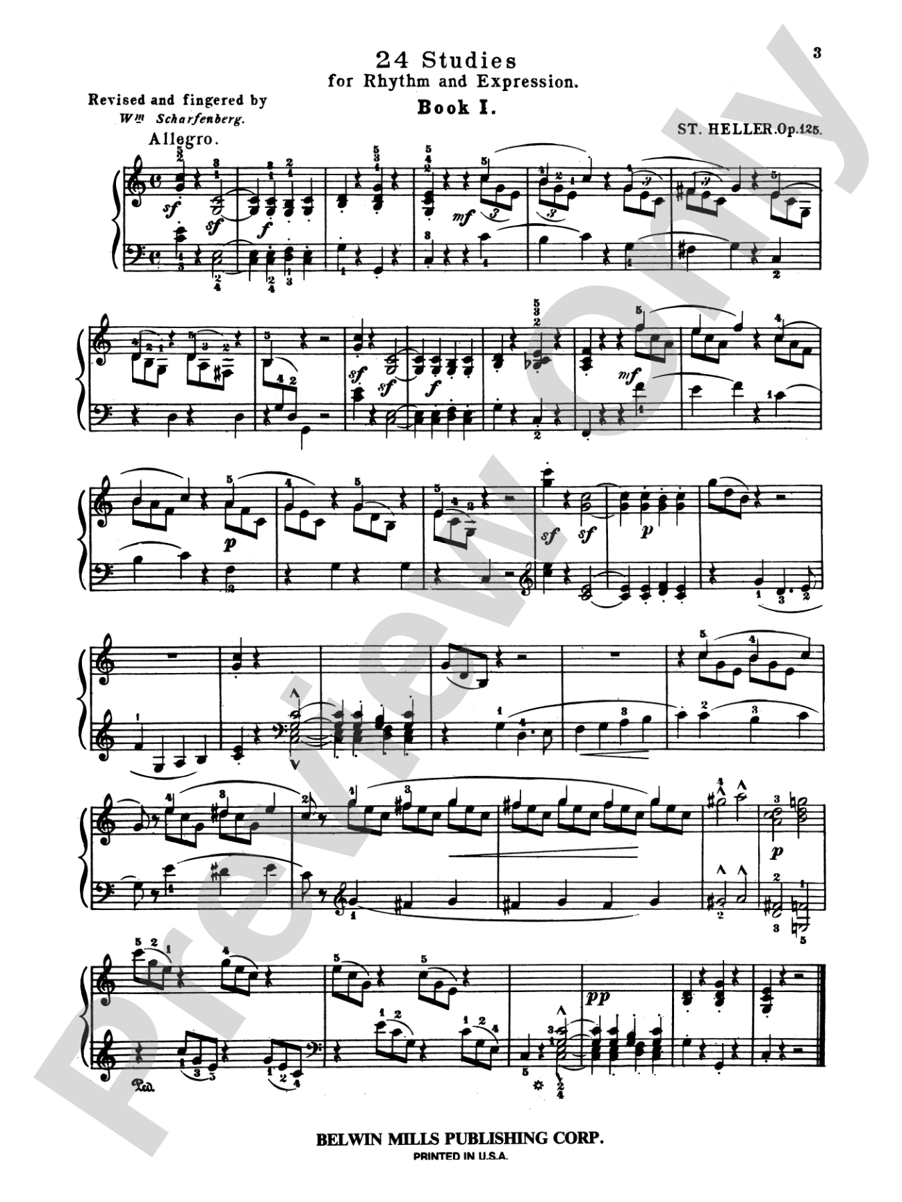 Heller: Twenty-four Piano Studies for Rhythm and Expression (Op. 125): Piano Book
