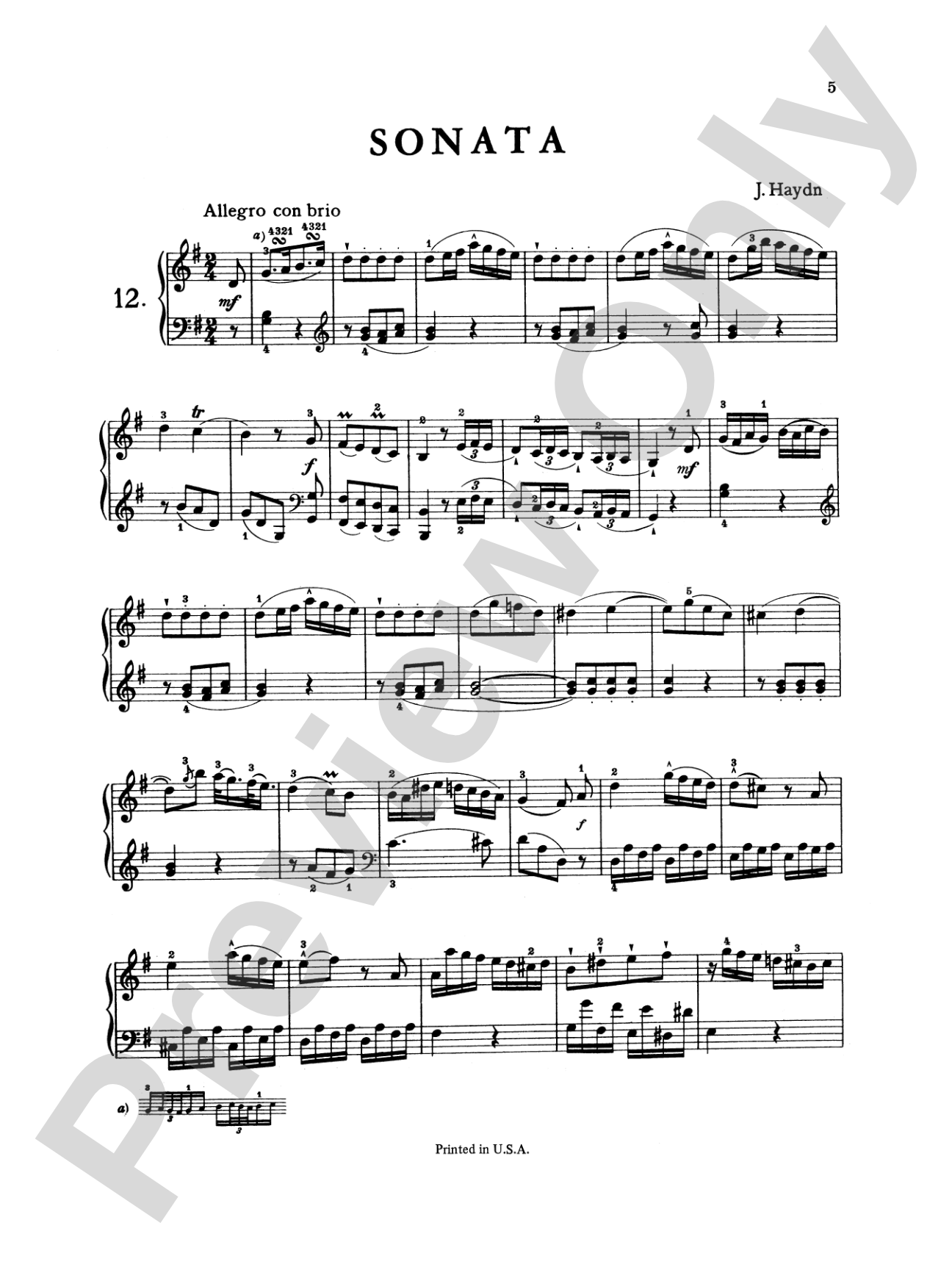 Haydn: Sonatas (Volume II): Piano Book
