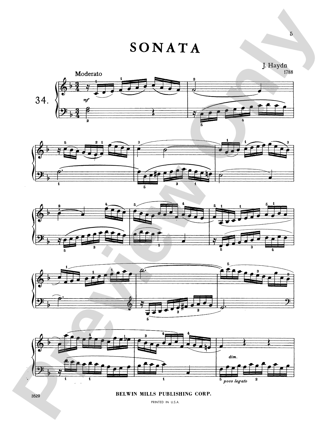 Haydn: Sonatas (Volume IV): Piano Book