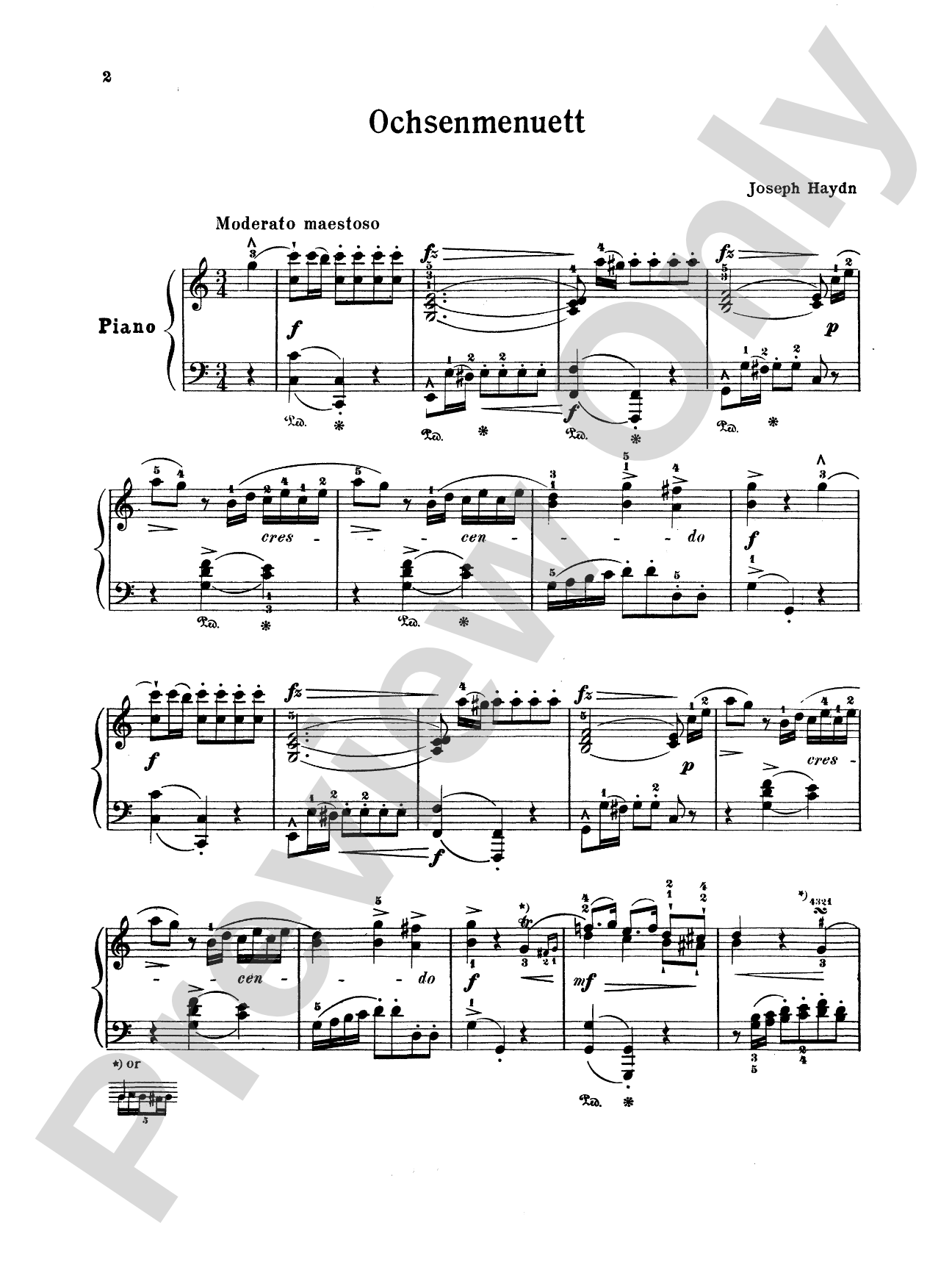 Haydn: Oxen Minuet and Gypsy Rondo: Piano