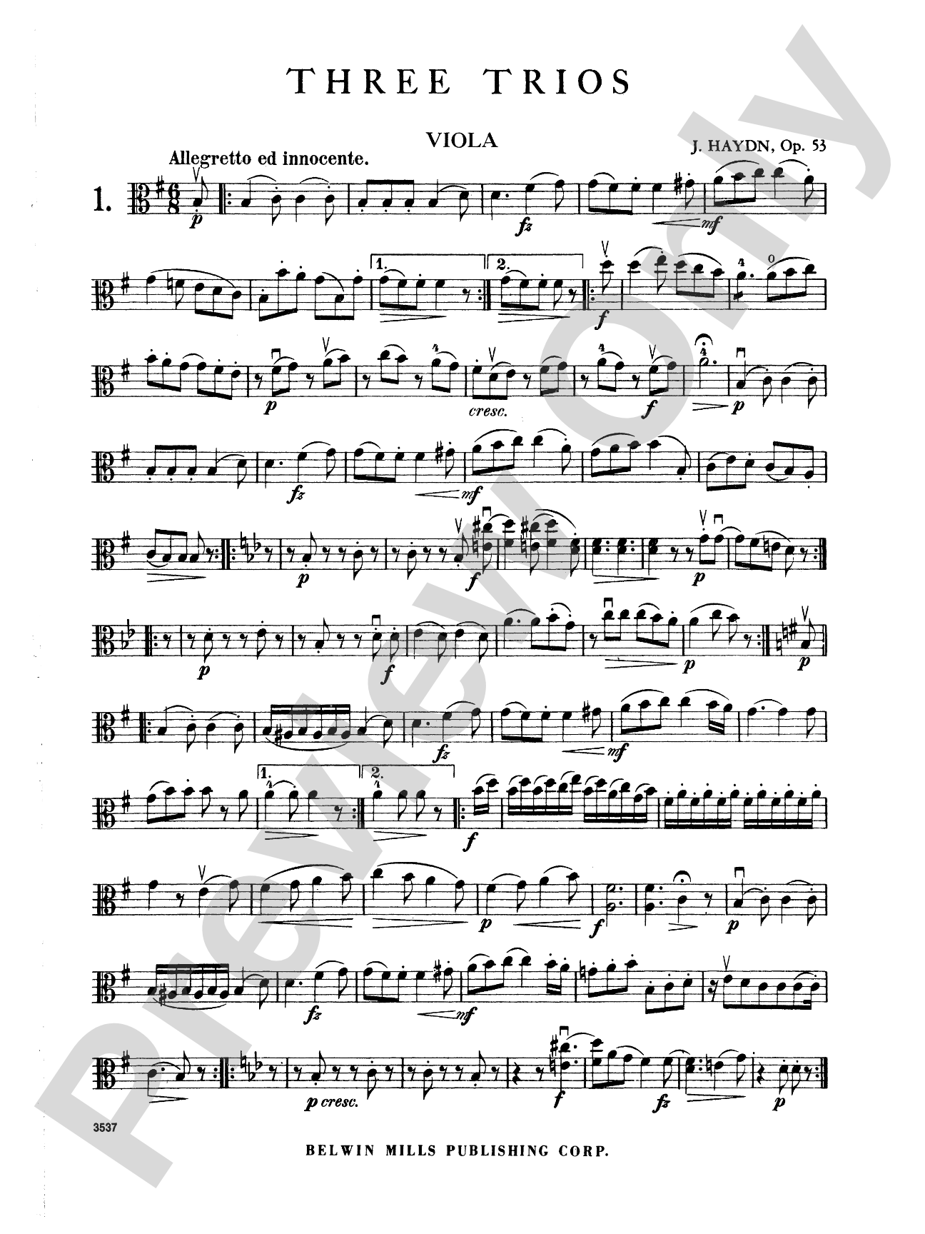 Haydn: Three Trios, Op. 53
