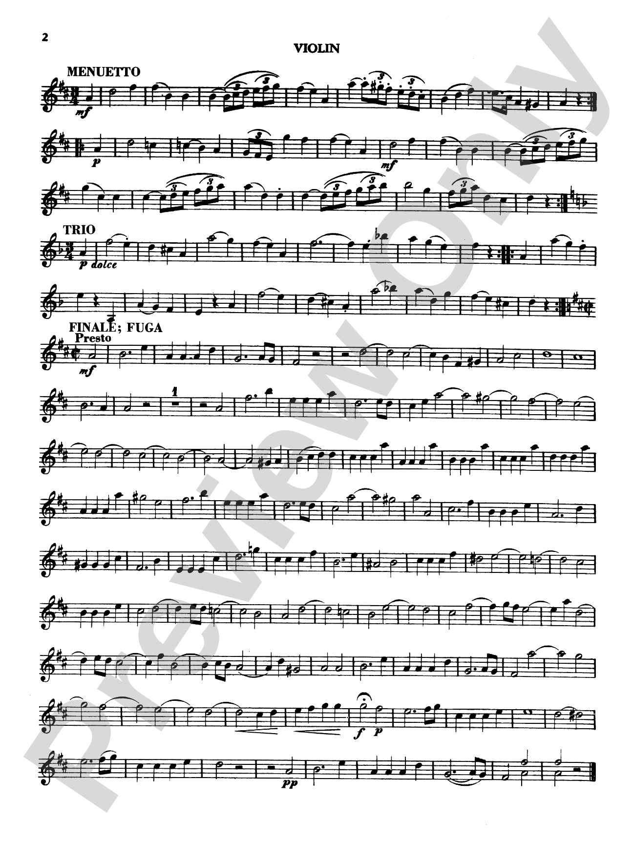 Haydn: Three Divertimenti: String Trio Book