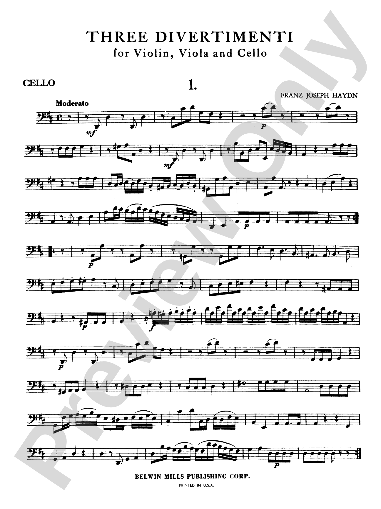 Haydn: Three Divertimenti