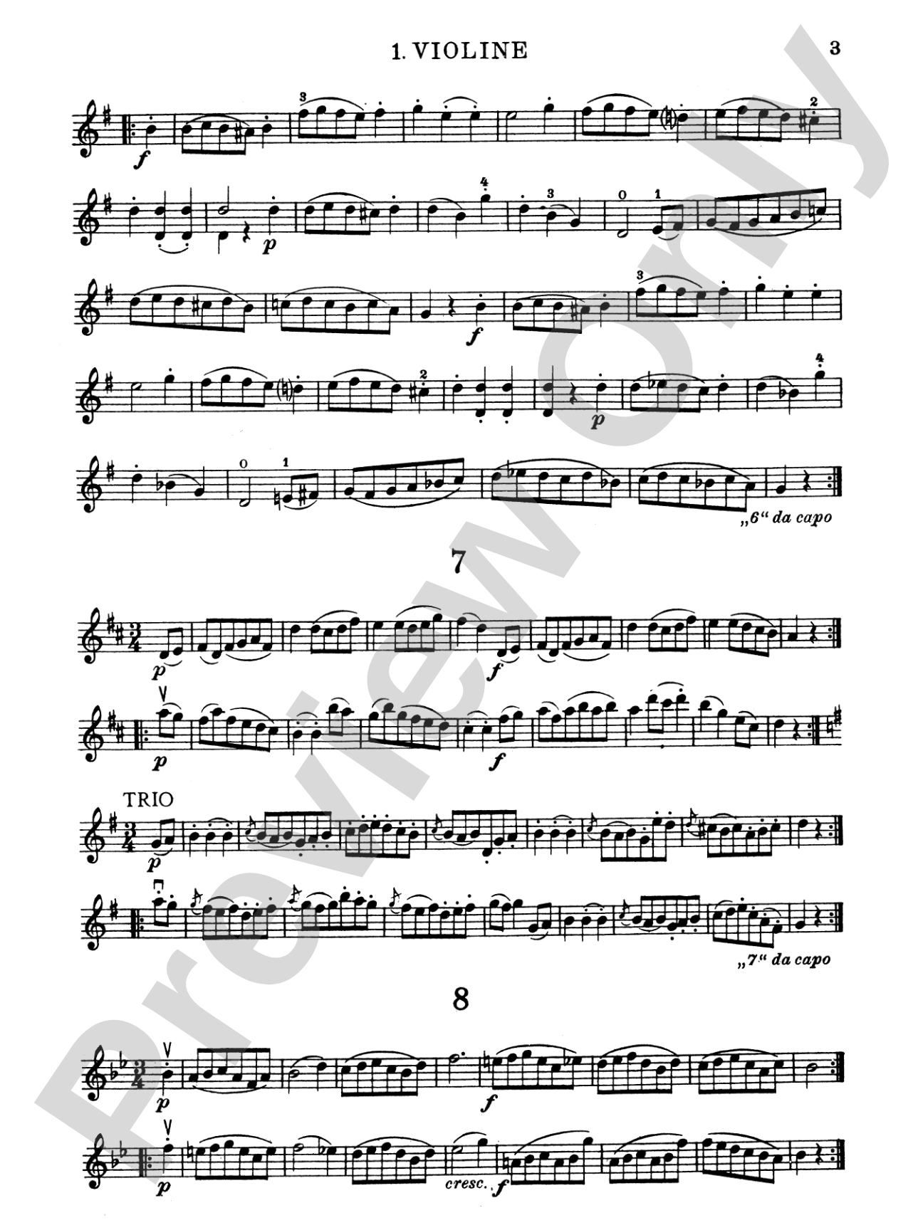 Haydn: Twelve German Dance (Score & Parts, arranged): String Trio Score & Parts