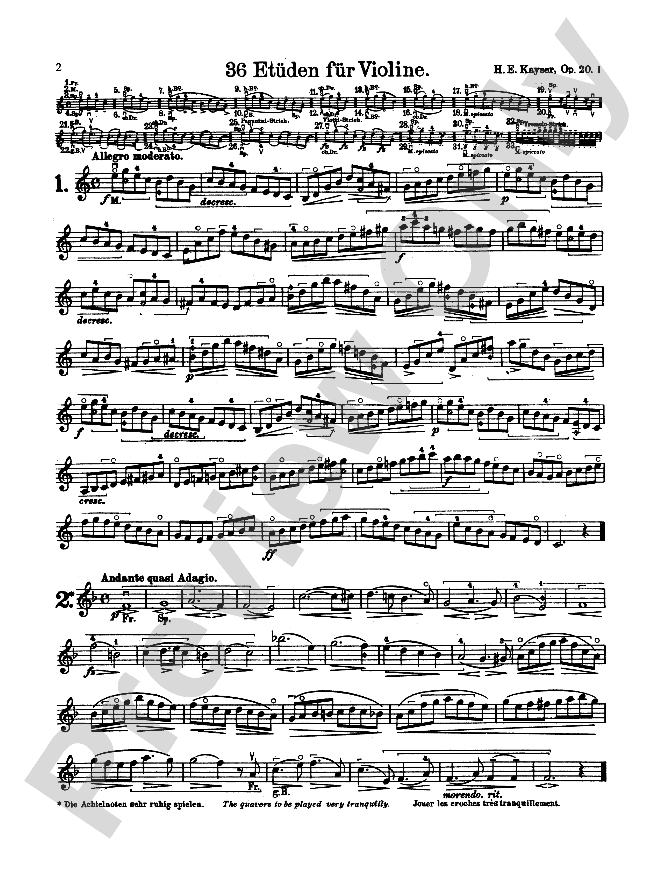 Kayser: Thirty-Six Etudes, Op. 20: Violin Book