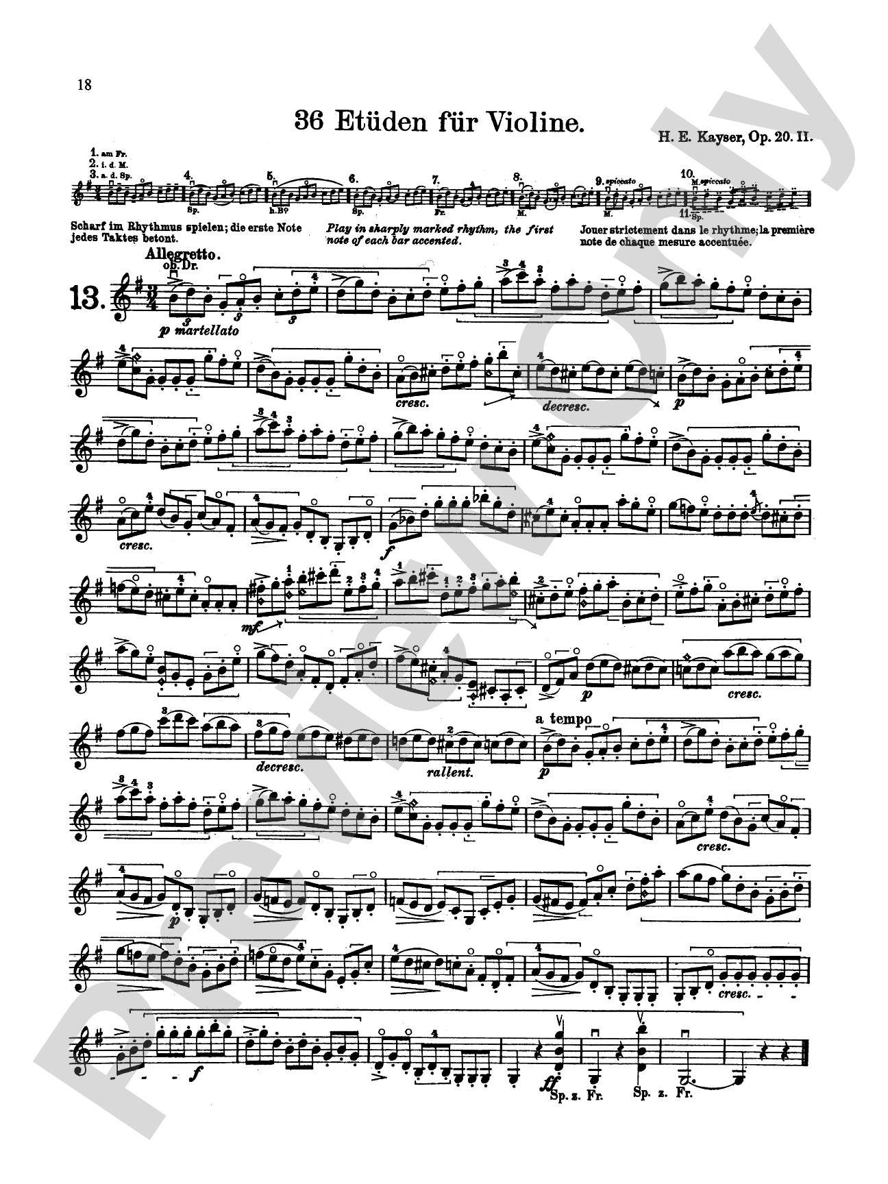 Kayser: Thirty-Six Etudes, Op. 20