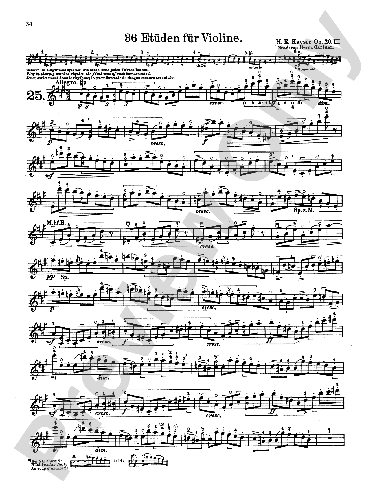 Kayser: Thirty-Six Etudes, Op. 20