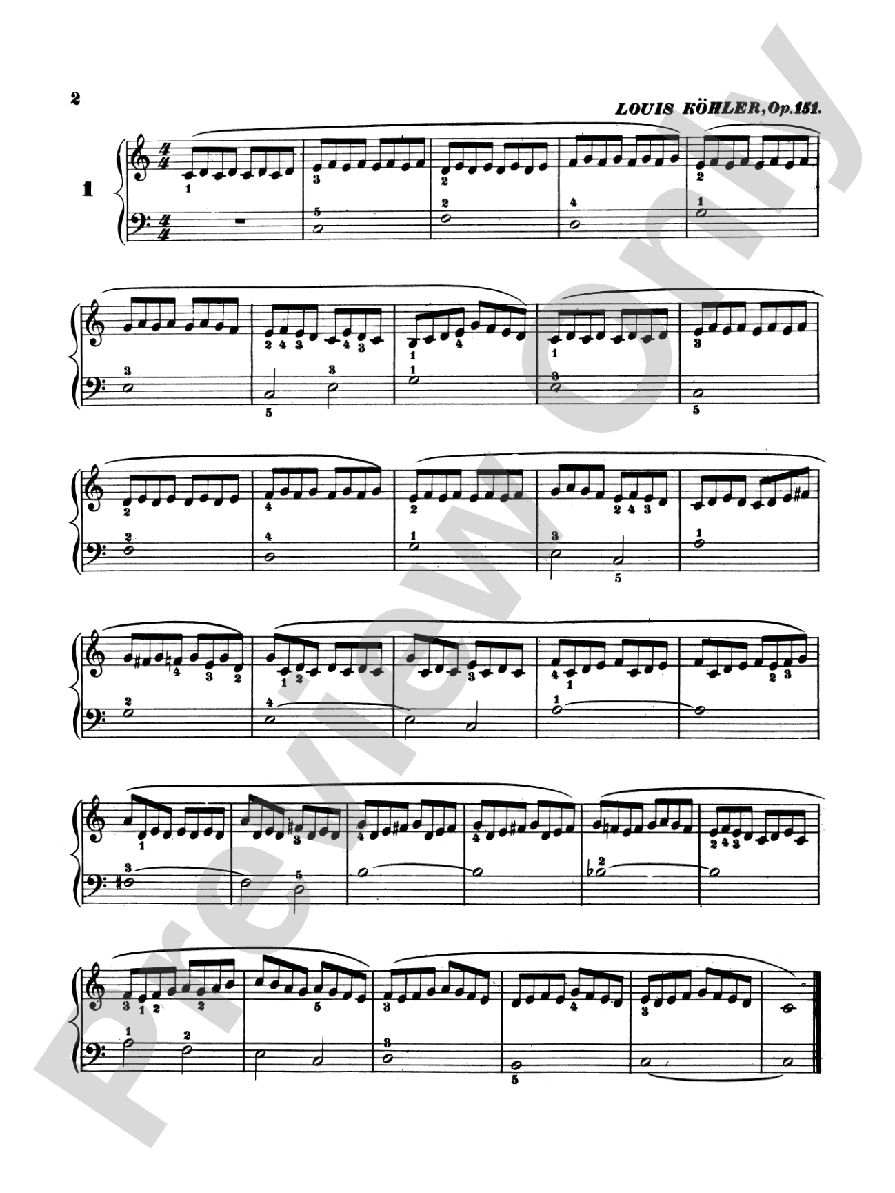 Köhler: Easiest Studies, Op. 151: Piano Book