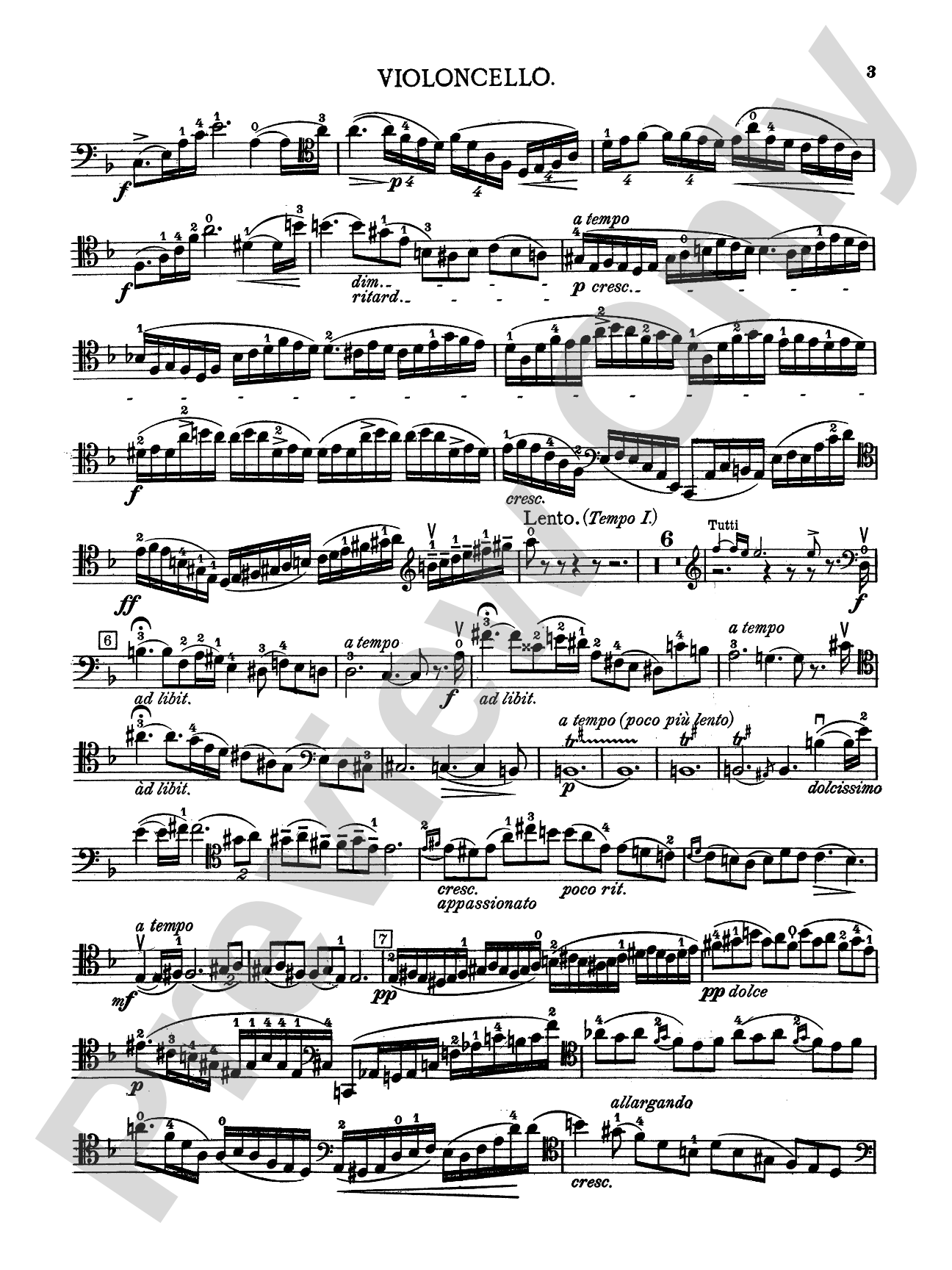 Lalo: Concerto in D Minor: Cello Book