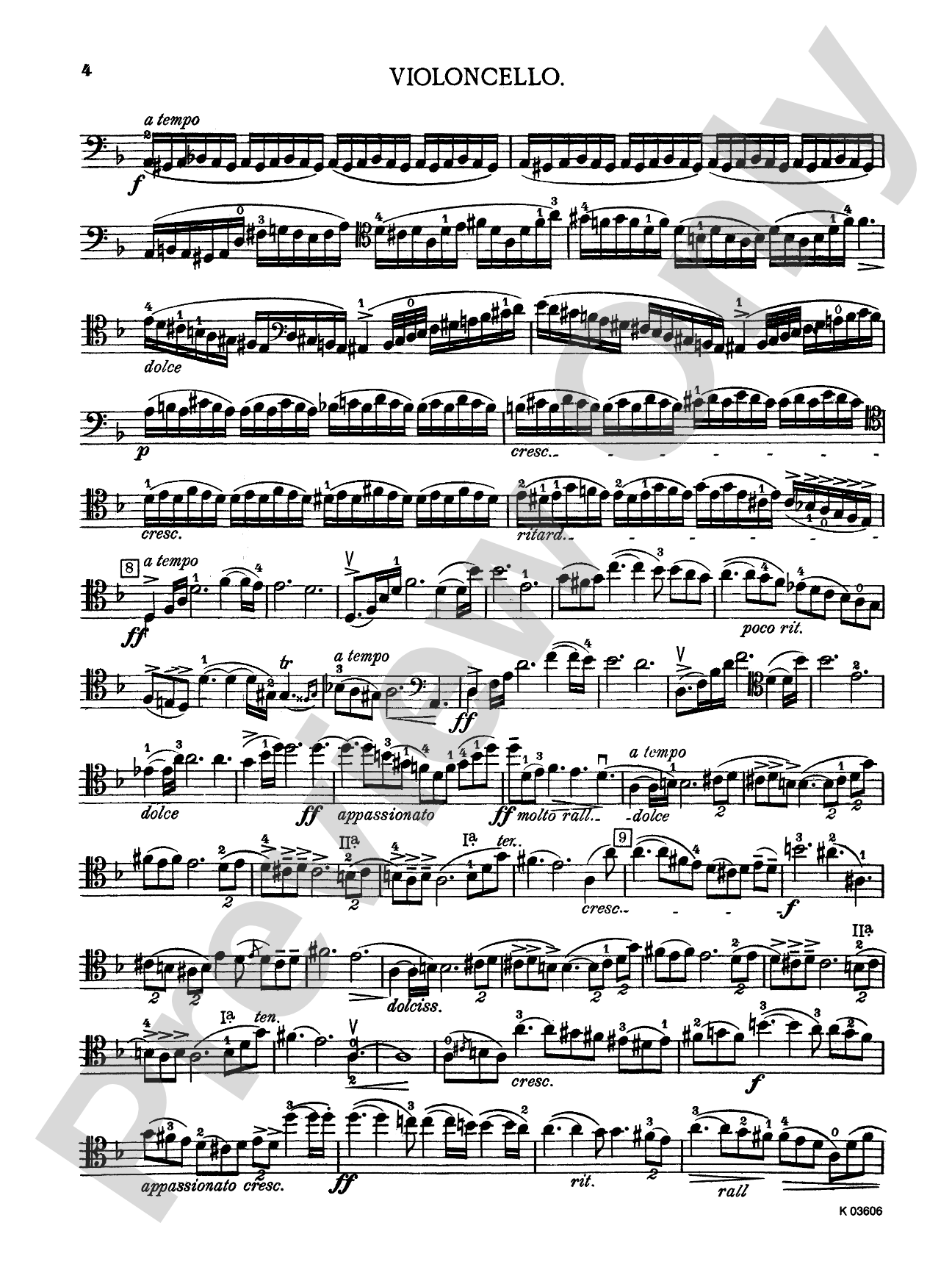 Lalo: Concerto in D Minor: Cello Book