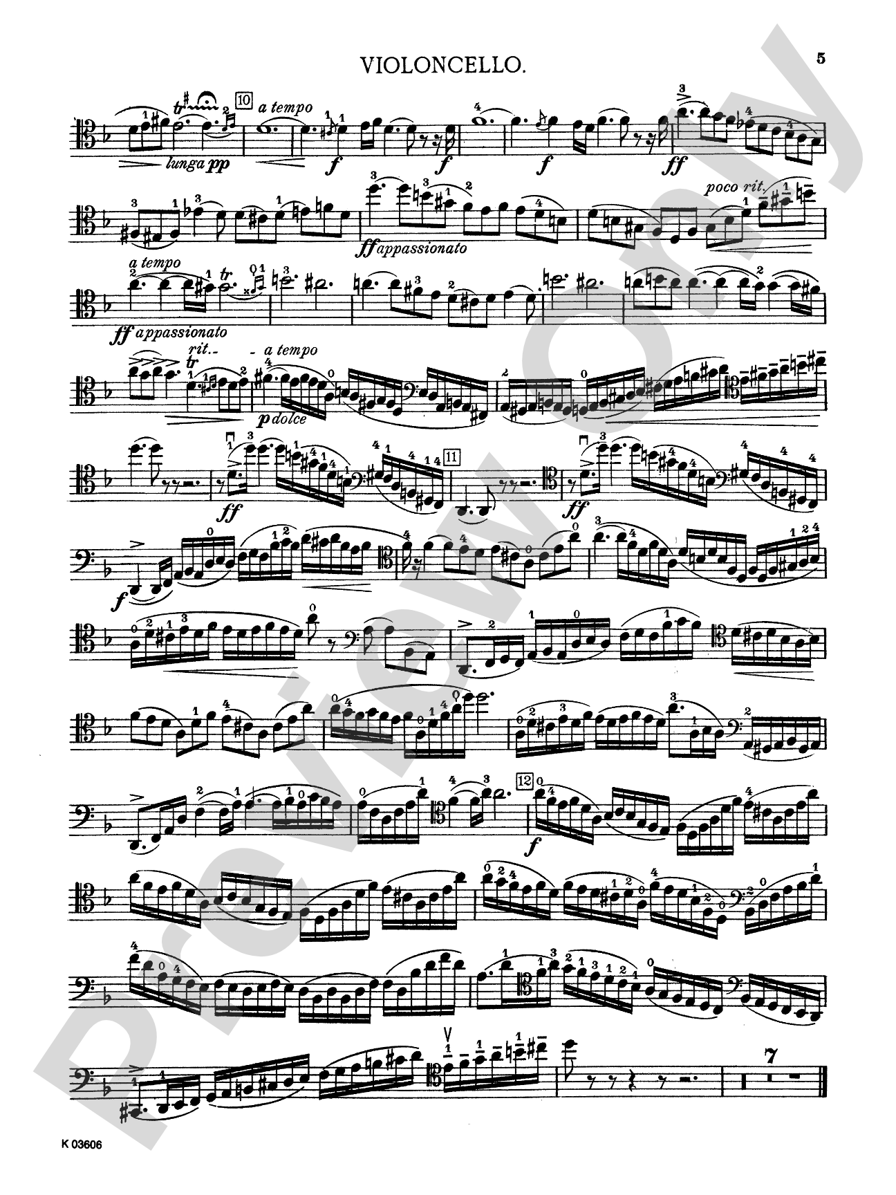 Lalo: Concerto in D Minor: Cello Book