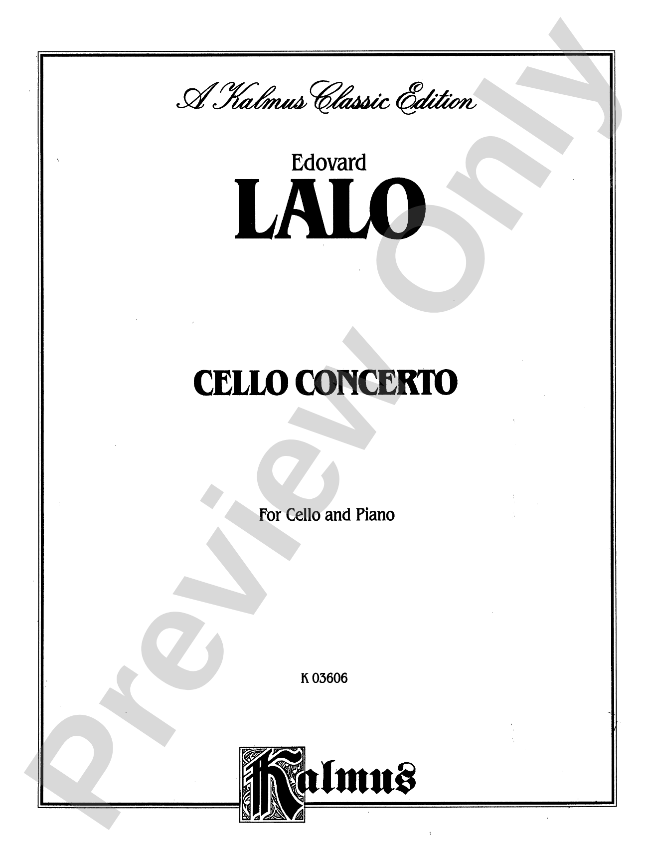 Lalo: Concerto in D Minor