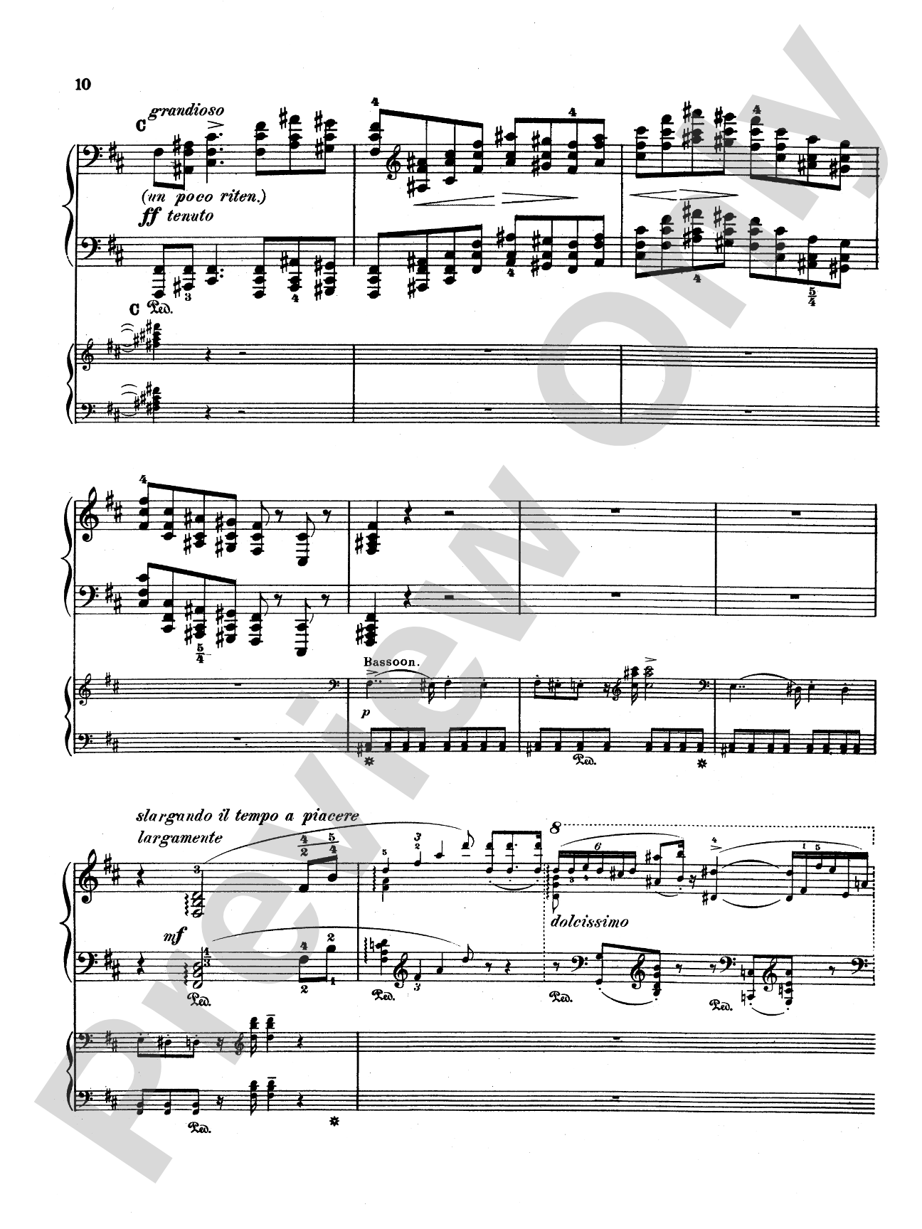 Liszt: Piano Concerto No. 1 in E flat Major: Piano Duo (2 Pianos, 4 Hands) Book (2 copies required)