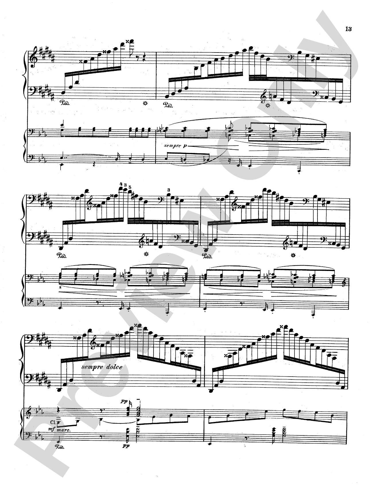 Liszt: Piano Concerto No. 1 in E flat Major: Piano Duo (2 Pianos, 4 Hands) Book (2 copies required)