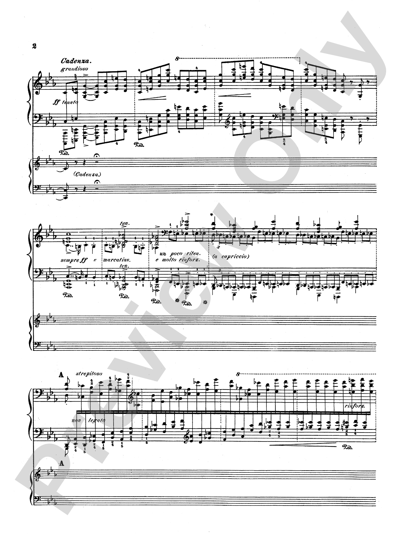 Liszt: Piano Concerto No. 1 in E flat Major: Piano Duo (2 Pianos, 4 Hands) Book (2 copies required)
