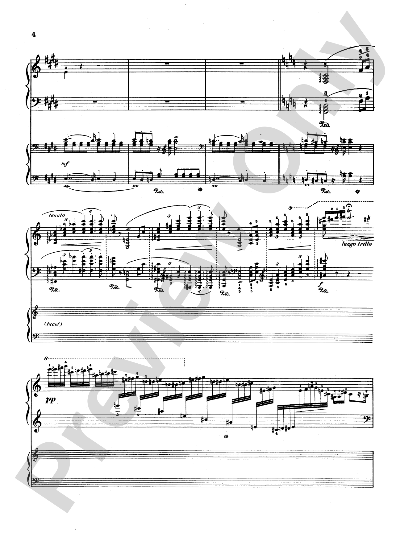 Liszt: Piano Concerto No. 1 in E flat Major: Piano Duo (2 Pianos, 4 Hands) Book (2 copies required)