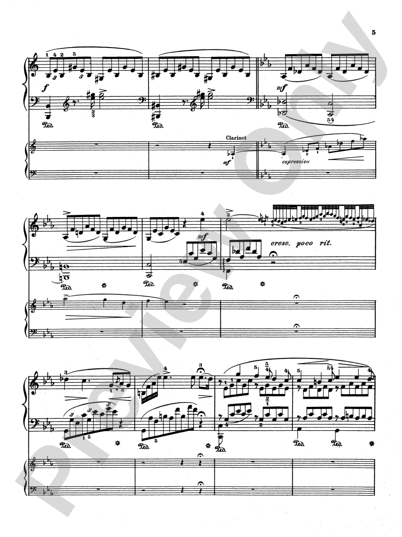 Liszt: Piano Concerto No. 1 in E flat Major: Piano Duo (2 Pianos, 4 Hands) Book (2 copies required)