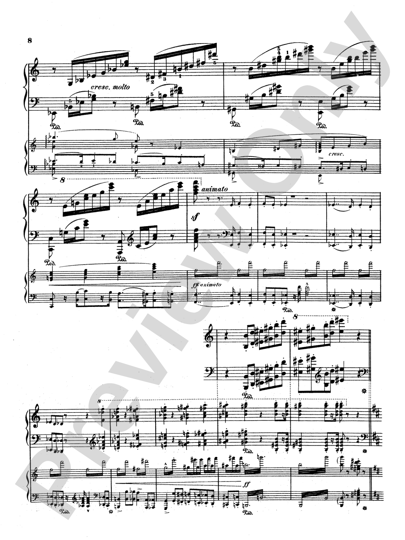 Liszt: Piano Concerto No. 1 in E flat Major: Piano Duo (2 Pianos, 4 Hands) Book (2 copies required)