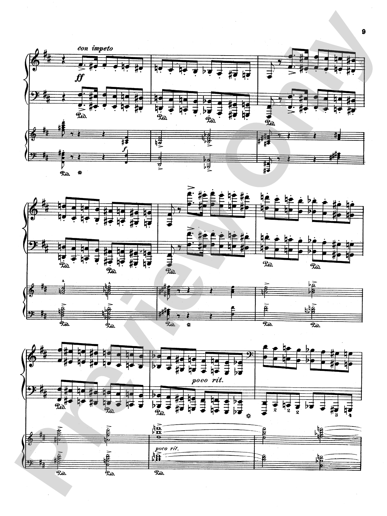 Liszt: Piano Concerto No. 1 in E flat Major: Piano Duo (2 Pianos, 4 Hands) Book (2 copies required)