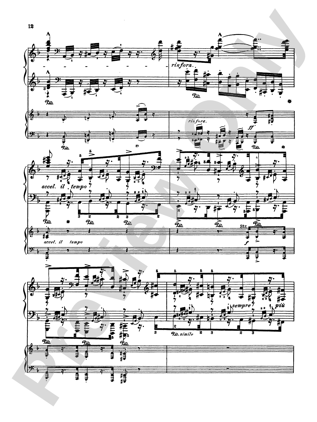 Liszt: Piano Concerto No. 2 in A Major: Piano Duo (2 Pianos, 4 Hands) Book (2 copies required)