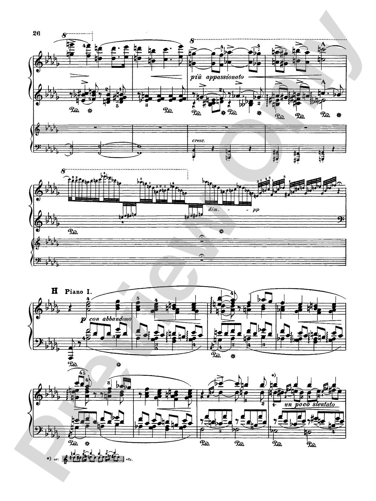 Liszt: Piano Concerto No. 2 in A Major: Piano Duo (2 Pianos, 4 Hands) Book (2 copies required)
