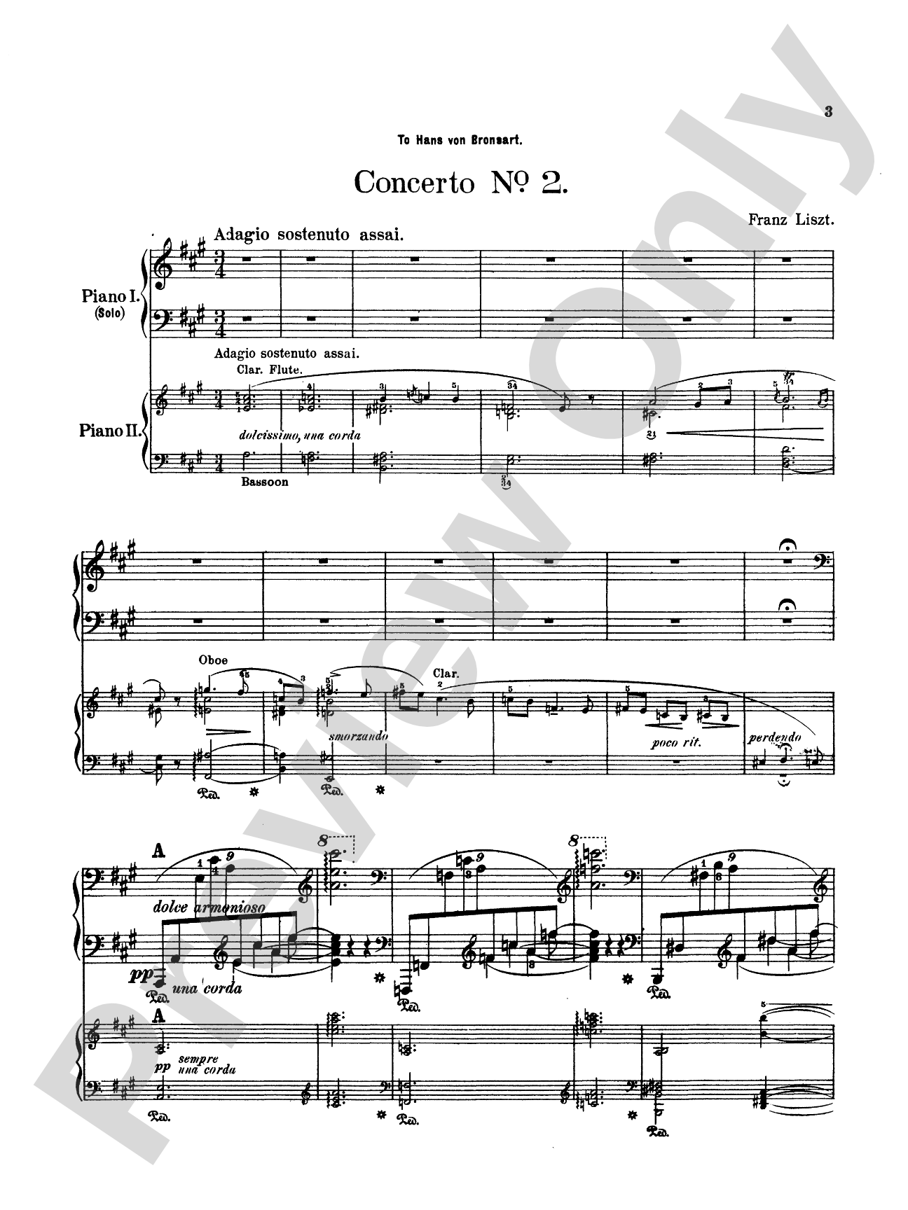 Liszt: Piano Concerto No. 2 in A Major: Piano Duo (2 Pianos, 4 Hands) Book (2 copies required)