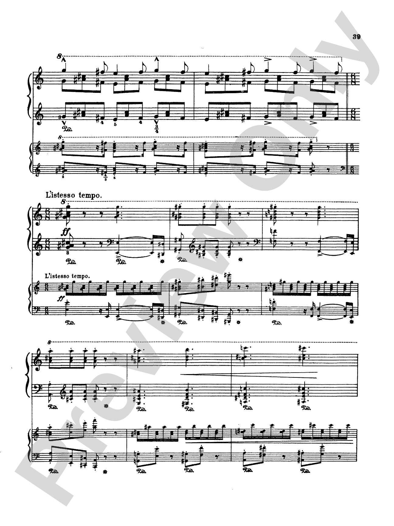 Liszt: Piano Concerto No. 2 in A Major: Piano Duo (2 Pianos, 4 Hands) Book (2 copies required)