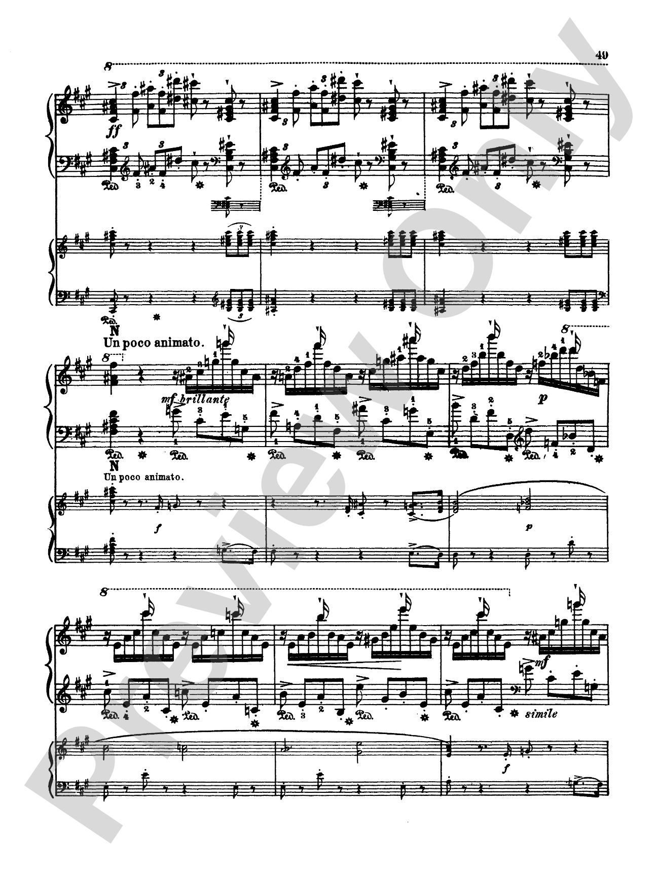 Liszt: Piano Concerto No. 2 in A Major: Piano Duo (2 Pianos, 4 Hands) Book (2 copies required)