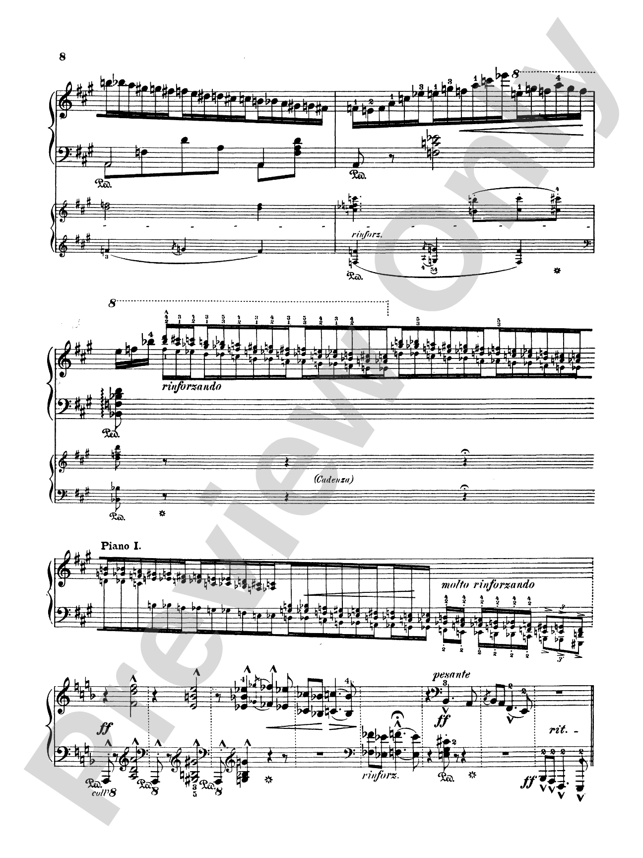 Liszt: Piano Concerto No. 2 in A Major: Piano Duo (2 Pianos, 4 Hands) Book (2 copies required)