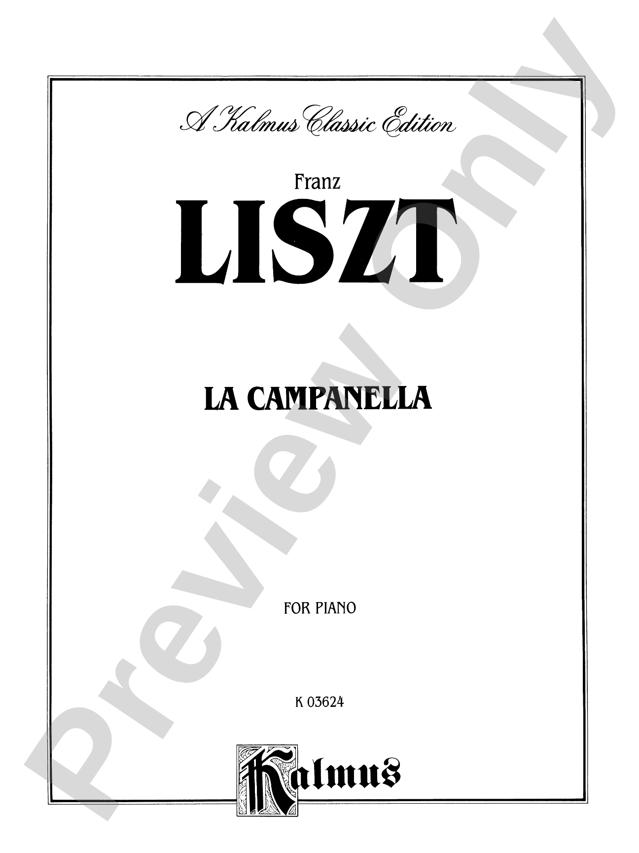 Liszt: La Campanella: Piano