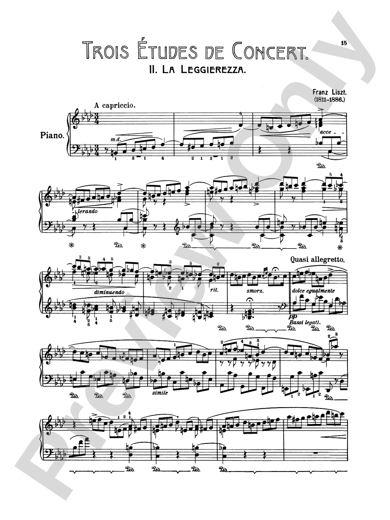 Liszt: Trois Etudes de Concert