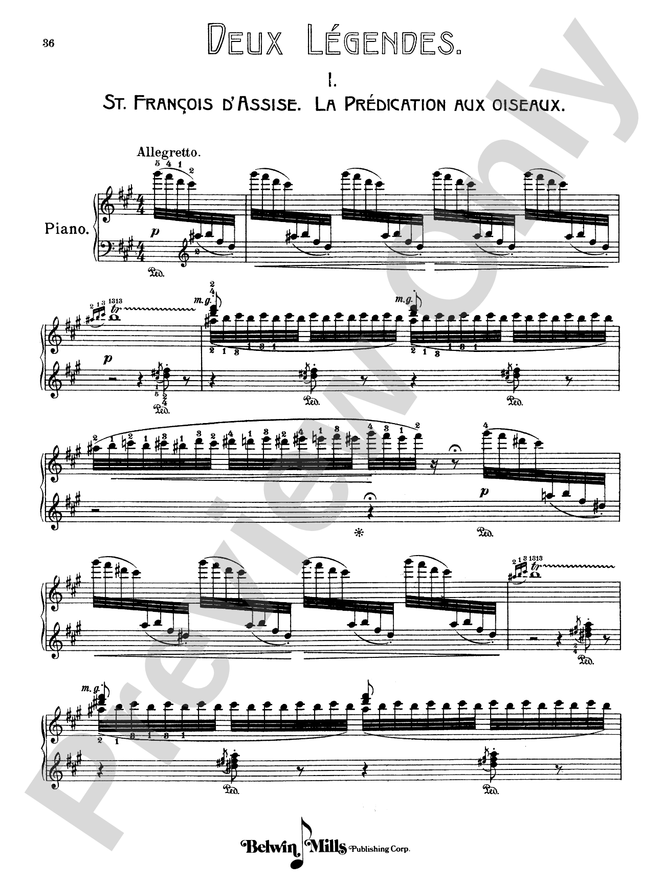 Liszt: Legend-- St. Francis' Sermon to the Birds: Piano